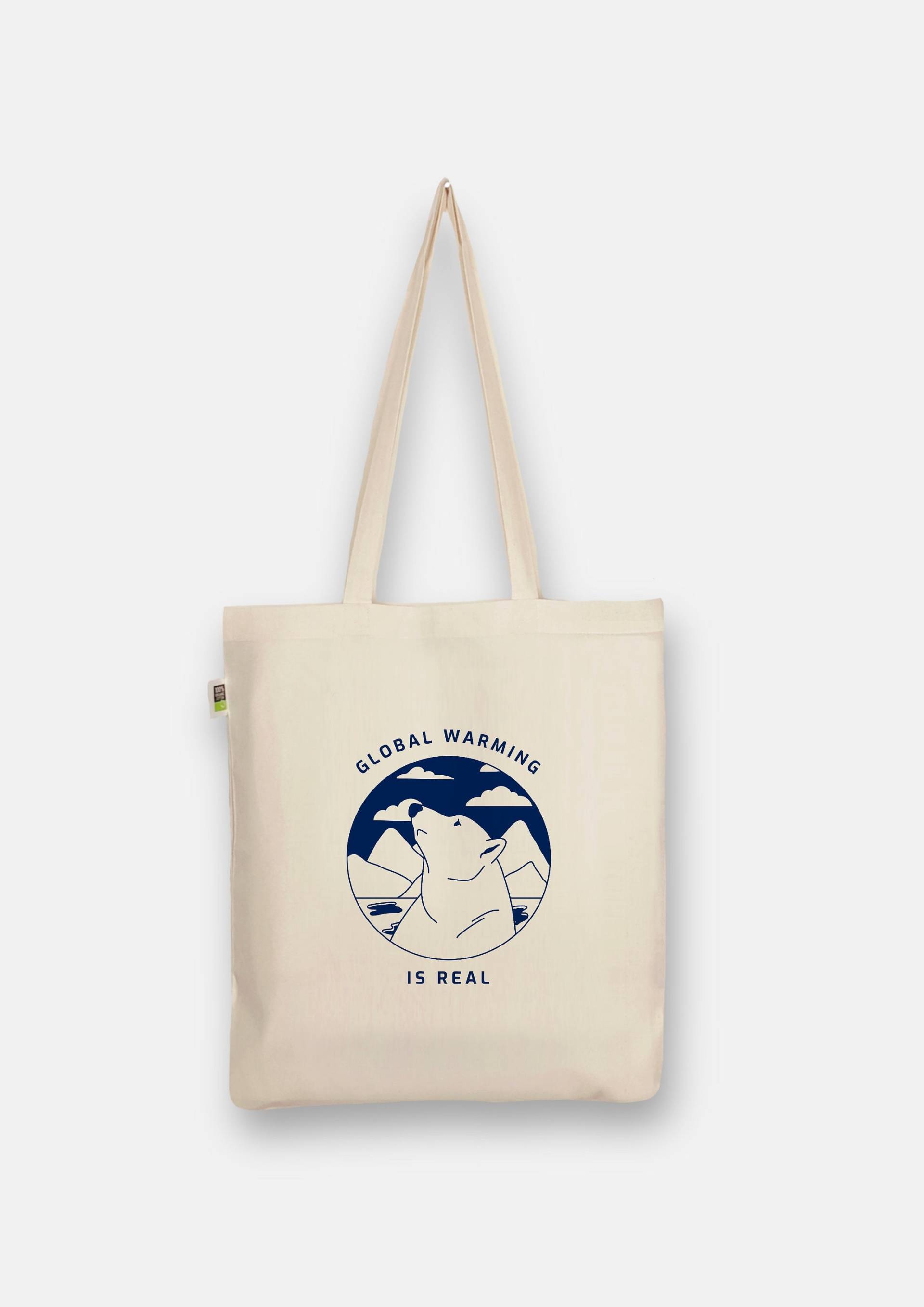 Handbedruckter Bio-Jutebeutel „Eisbär Global Warming" Stoffbeutel Aus Biobaumwolle Als Einkaufsbeutel Tasche Oder Geschenk Für Freundin von CaterinaMariaAtelier