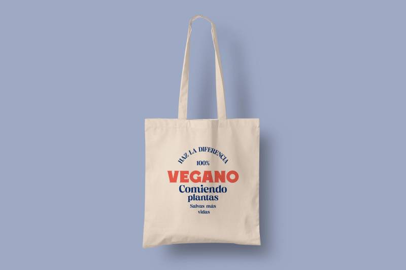 Handbedruckter Bio-Jutebeutel „Vegano" Stoffbeutel Aus Biobaumwolle Als Einkaufsbeutel Tasche Oder Geschenk Für Freundin Freund von CaterinaMariaAtelier