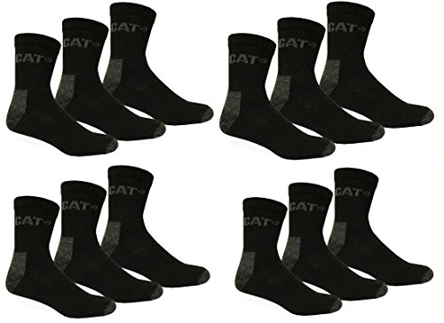 Caterpillar CAT 3|6|9|12|24 Paar kurze Arbeitssocken, Schwarz, 41-45 oder 46-50 (Übergröße), Quarter WORK Socks, Socken, Strümpfe, Sneakersocken (41-45, 12 Paar) von Caterpillar