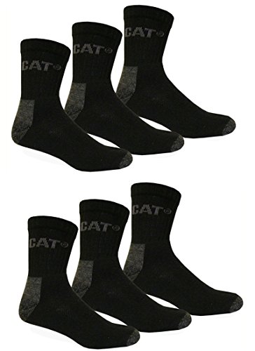 Caterpillar CAT 3|6|9|12|24 Paar kurze Arbeitssocken, Schwarz, 41-45 oder 46-50 (Übergröße), Quarter WORK Socks, Socken, Strümpfe, Sneakersocken (41-45, 6 Paar) von CAT