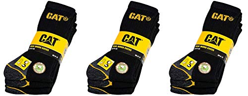 Cat Caterpillar Universelle Herren Socken 6|9|12|24 Paar Farben und Größe wählbar in Schwarz, Blau, Grau, in 35-40 | 41-45 | 46-50 (Groß), Socken, 9 Paar Schwarz, von Caterpillar