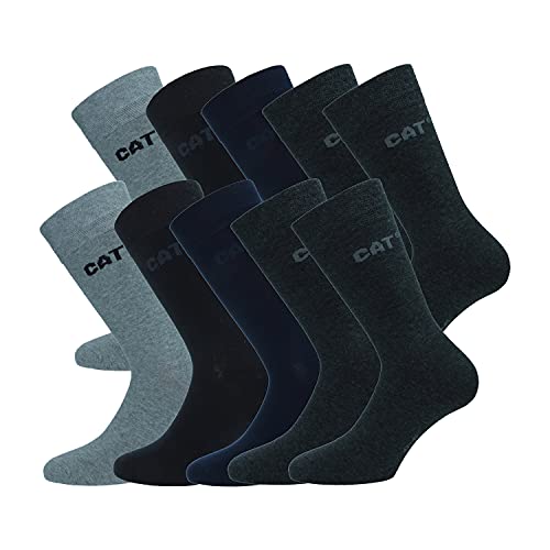 Caterpillar 10 Paare Herrensocken kurze socken Cat weicher Baumwolle Höhe unter dem Knie (Gemischt, 43-46) von Caterpillar