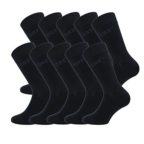 Caterpillar 10 Paare Herrensocken kurze socken Cat weicher Baumwolle Höhe unter dem Knie (Schwarz, 35-38) von Caterpillar