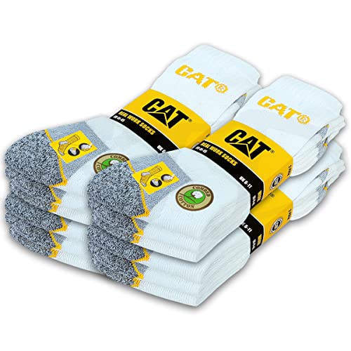 Caterpillar 12 Paar CAT REAL WORK SOCKS Damen Herren Arbeitssocken Business Socken Strümpfe Größenauswahl 35-50 (46-50, 12 Paar Weiß) von Caterpillar