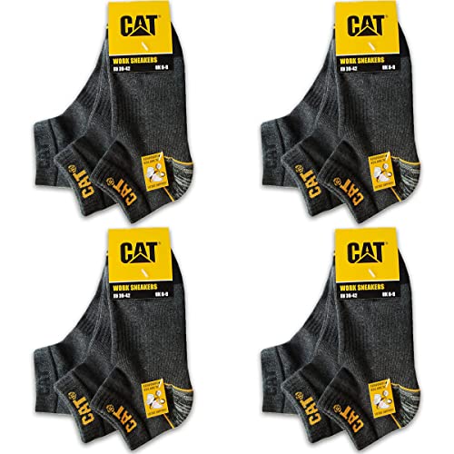 Caterpillar CAT 12 Paar WORK SNEAKERS ArbeitsSneaker Sneaker ArbeitsSocken Socken Strümpfe Größe 39-50 (39-42, 12 Paar Grau) von Caterpillar