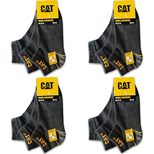 Caterpillar 12 Paar CAT WORK SNEAKERS ArbeitsSneaker Sneaker ArbeitsSocken Socken Strümpfe Größe 39-50 (39-42, 12 Paar Grau) von Caterpillar