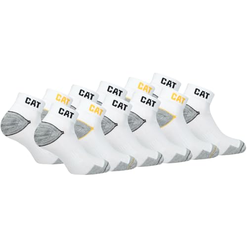 Caterpillar CAT 12 Paar WORK SNEAKERS ArbeitsSneaker Sneaker ArbeitsSocken Socken Strümpfe Größe 39-50 (39-42, 12 Paar Weiß) von Caterpillar