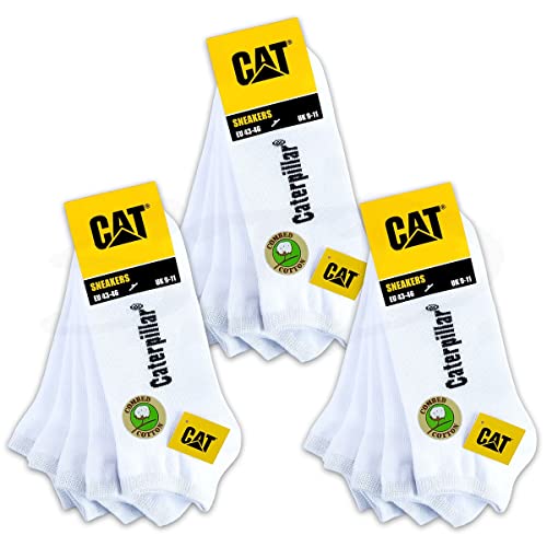 Caterpillar 15 Paar CAT SNEAKERS SNEAKER SOCKEN ArbeitsSneaker Füßlinge Strümpfe in Größenauswahl 39-50 (39-42, 15 Paar Weiß) von Caterpillar