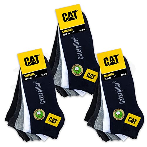 Caterpillar 15 Paar CAT SNEAKERS SNEAKER SOCKEN ArbeitsSneaker Füßlinge Strümpfe in Größenauswahl 39-50 (43-46, 15 Paar Farbmix) von Caterpillar