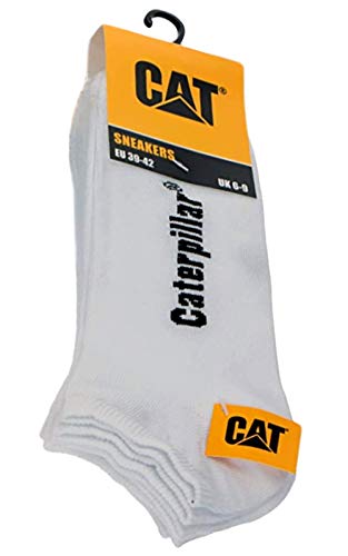 Caterpillar 3 Paar Herren Damen Kurze Socke Sneakers weiss oder schwarz AV775 Sportsocken Größe 39 42 43 46, Farbe:weiß, Größe:43-46 von Caterpillar