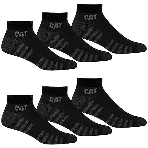 Caterpillar 6 Paar CAT WORK LIGHT SNEAKERS | SNEAKER SOCKEN | Größen 39-50 | Dünne knöchelhohe verstärkte Füßlinge Strümpfe (as3, numeric, numeric_39, numeric_42, regular, regular, 6 Paar Schwarz) von Caterpillar