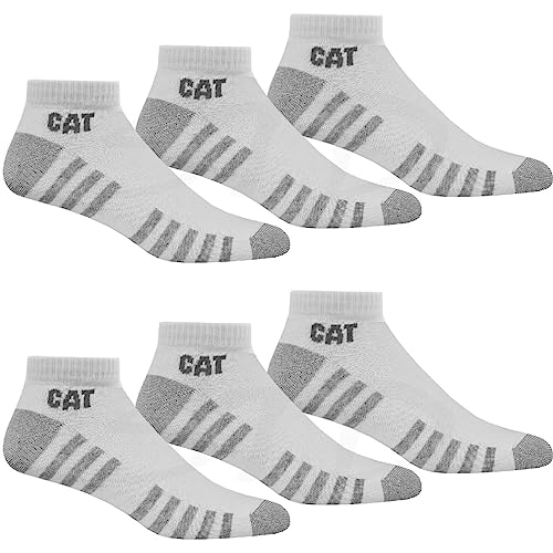 Caterpillar 6 Paar CAT WORK LIGHT SNEAKERS | SNEAKER SOCKEN | Größen 39-50 | Dünne knöchelhohe verstärkte Füßlinge Strümpfe (as3, numeric, numeric_39, numeric_42, regular, regular, 6 Paar Weiß) von Caterpillar