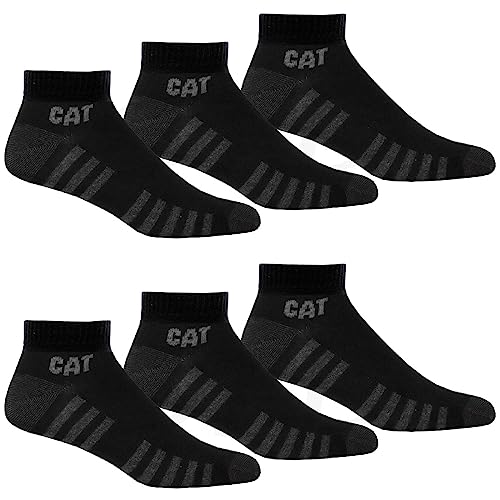 Caterpillar 6 Paar CAT WORK LIGHT SNEAKERS | SNEAKER SOCKEN | Größen 39-50 | Dünne knöchelhohe verstärkte Füßlinge Strümpfe (as3, numeric, numeric_43, numeric_46, regular, regular, 6 Paar Schwarz) von Caterpillar