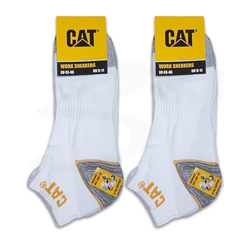 Caterpillar 6 Paar CAT WORK SNEAKERS ArbeitsSneaker Sneaker ArbeitsSocken Socken Strümpfe Größe 39-50 (39-42, 6 Paar Weiß) von Caterpillar