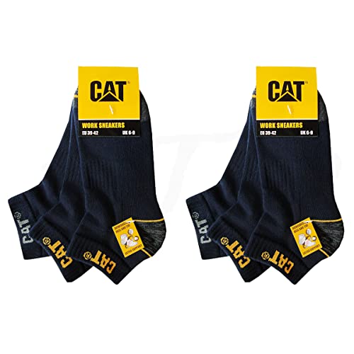 Caterpillar 6 Paar CAT WORK SNEAKERS ArbeitsSneaker Sneaker ArbeitsSocken Socken Strümpfe Größe 39-50 (43-46, 6 Paar Blau) von Caterpillar