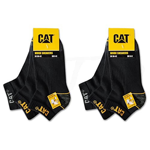 Caterpillar 6 Paar CAT WORK SNEAKERS ArbeitsSneaker Sneaker ArbeitsSocken Socken Strümpfe Größe 39-50 (43-46, 6 Paar Schwarz) von Caterpillar