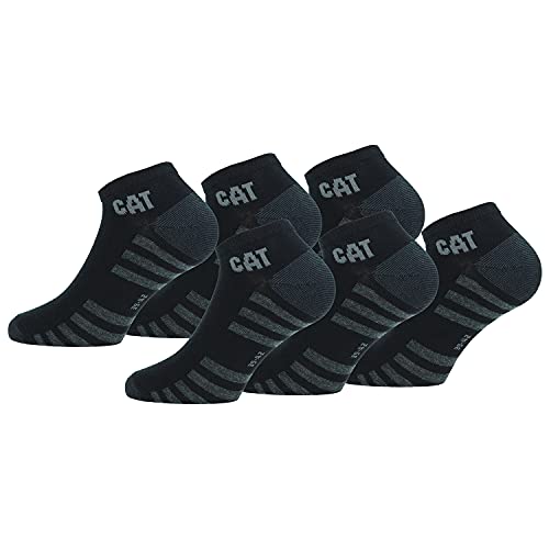 Caterpillar 6 Paar knöchellange Sneakersocken – für Jeden Einsatz – Verstärkte Spitze und Fersen – Baumwolle (Schwarz, 39-42) von Caterpillar