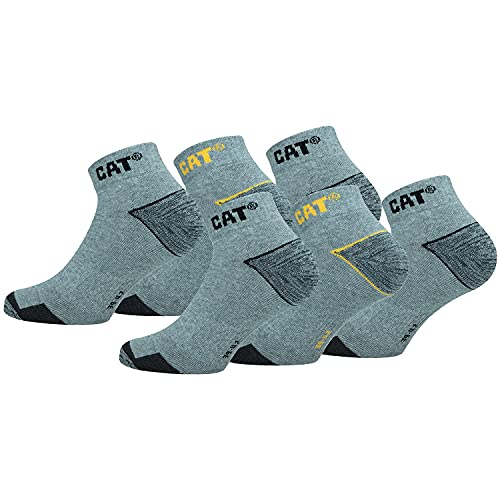 Caterpillar 6 Paare CAT Herren Universal/Arbeit kurze Socken ausgezeichnete qualität von Baumwolle (Grau Melange, 35-37) von Caterpillar