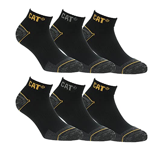 Caterpillar 6 Paare CAT Herren Universal/Arbeit kurze Socken ausgezeichnete qualität von Baumwolle (Schwarz, 35-38) von Caterpillar