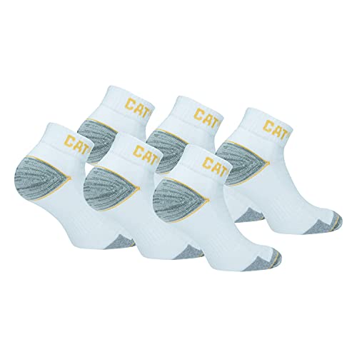 Caterpillar 6 Paare CAT Herren Universal/Arbeit kurze Socken ausgezeichnete qualität von Baumwolle (Weiß, 39-42) von Caterpillar