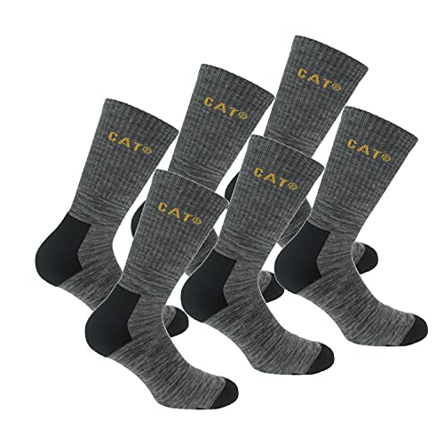 Caterpillar Boot Socks 6 Paar Stretch-Baumwollsocken, verstärkte Zehen und Fersen, geeignet für Stiefel (Anthrazit, 43-46) von Caterpillar