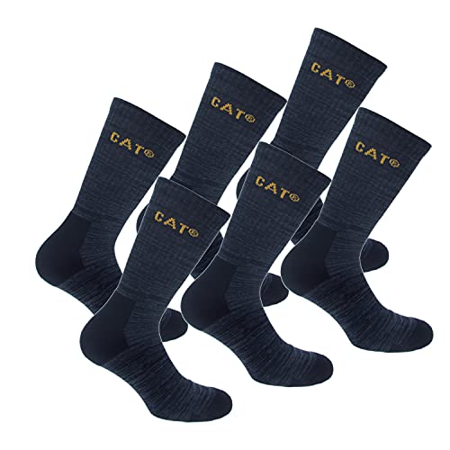 Caterpillar Boot Socks 6 Paar Stretch-Baumwollsocken, verstärkte Zehen und Fersen, geeignet für Stiefel (Blau, 39-42) von Caterpillar