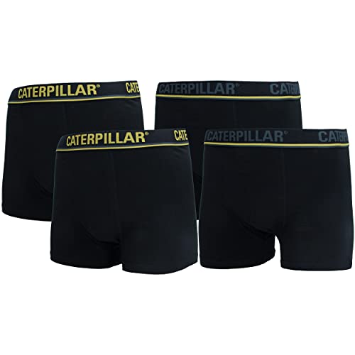 Caterpillar Boxer Man, 4er Pack, Elastischer Saum, Verschiedene Muster, Baumwolle (Schwarz, M) von Caterpillar