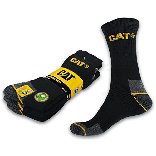 Caterpillar CAT® REAL WORK SOCKS Damen Herren Arbeitssocken Business Socken Strümpfe Größe 35-50 (35-40, 3 Paar Schwarz) von Caterpillar