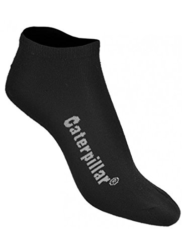 Caterpillar CAT 12 Paar Damen/Herren Sneakersocken in zwei Farben und zwei Größen (Schwarz, 43-46) von Caterpillar