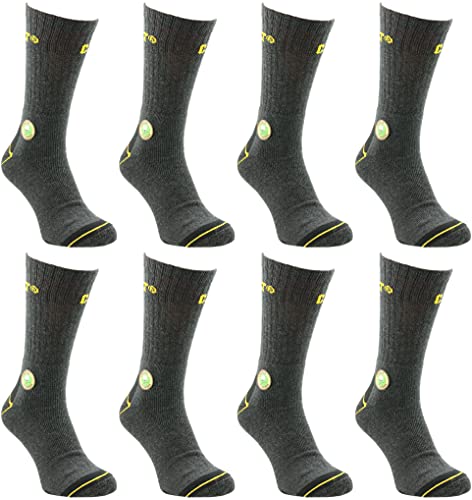 Caterpillar CAT 8 Paar Original Work Arbeitssocken Real Work Socks Lange Socken Schwarz Dunkelgrau DunkelBlau, Farbe:grau, Größe:41-45 von CAT