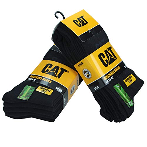 Caterpillar CAT Herren Businesssocken,MEGA-Farb- und Mengenauswahl wahlweise 5|10|15|20 Paar, in 39-42/43-46/47-50 in Schwarz und/oder Bunt-Mix, Socken (47-50, 10 Paar Schwarz) von CAT
