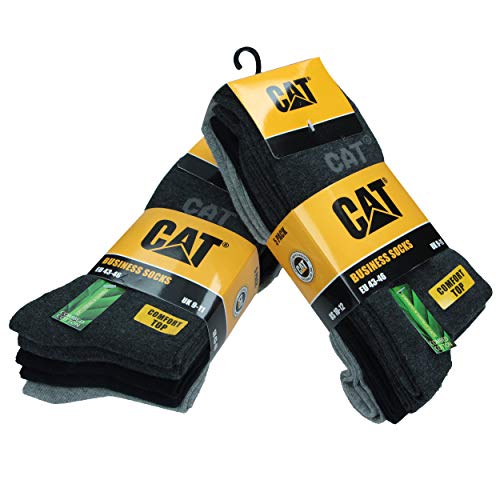 Caterpillar CAT Herren Businesssocken wahlweise 5|10|15|20 Paar, in 39-42/43-46, in Schwarz und/oder Bunt-Mix, große Farb- und Mengenauswahl, Socken (39-42, 10 Paar Bunt) von Caterpillar