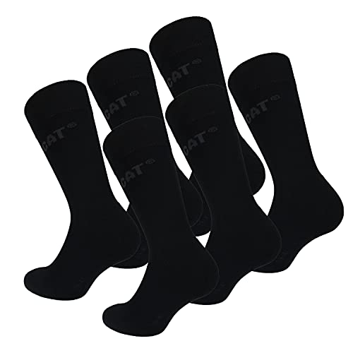 Caterpillar Comfort Socks 6 Paar super Komfortable Dress-Socke mit Frotteesohle, ausgezeichnete Qualität aus Baumwolle (Schwarz, 39-42) von Caterpillar