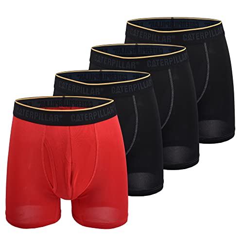 Caterpillar Herren Comfort Core Boxershorts, 4er-Pack Retroshorts, rot, Medium von Caterpillar