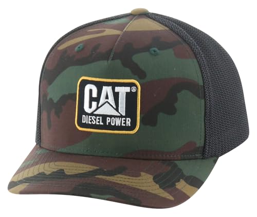 Caterpillar Herren Design Mark Diesel Cap Baseballkappe, Wald-Tarnmuster, Einheitsgröße von Caterpillar