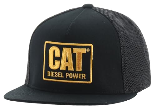 Caterpillar Herren Diesel Power Flat Bill Cap Baseballkappe, Schwarz, Einheitsgröße von CAT
