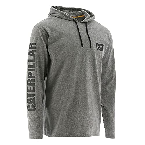 Caterpillar Herren Kapuzenbanner Langarmshirts mit LSF 50 Schutz, Feuchtigkeitskontrolle und Katzenlogo auf dem Ärmel T-Shirt, dunkelgrau (Dark Heather Grey), 4X-Groß von Caterpillar