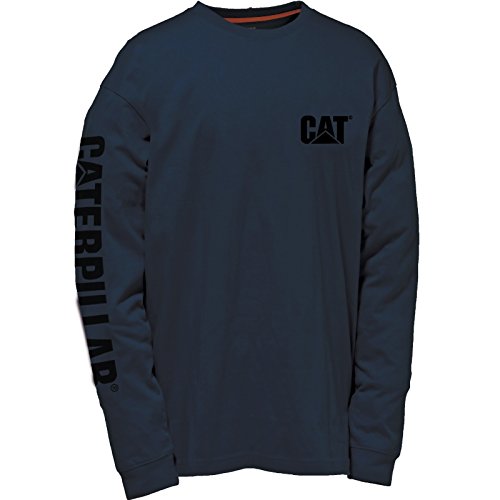 Caterpillar Men's Trademark Banner Long Sleeve T-Shirt (Regular and Big & Tall Sizes), Dark Marine, X Large von Caterpillar