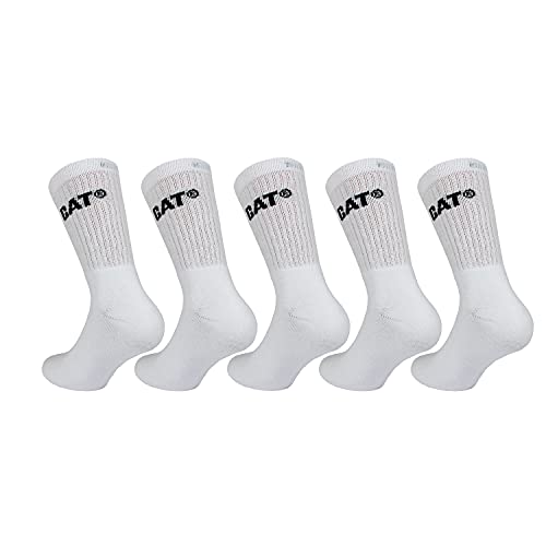 Caterpillar Performance Socks 5 Paar Herrensocken, hochwertiges Baumwollgarn, Frottee-Innensohle und Spann, verstärkte Zehen und Fersen (Weiß, 39-42) von Caterpillar