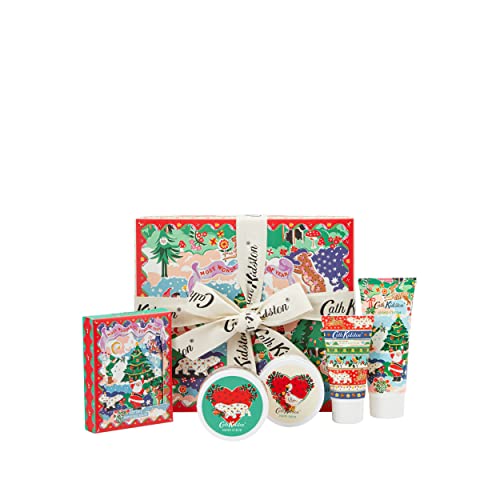 Cath Kidston Christmas Legends - Verwöhnkorb – Handcreme, Körperlotion, Handpeeling, Handbalsam und Badesalzbeutel von Cath Kidston