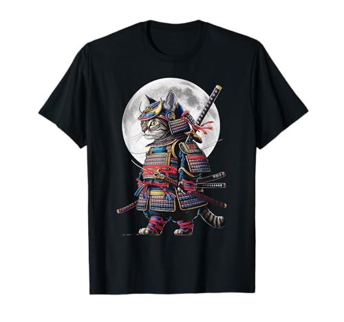 Catheads Club - Japanische Samurai Katze Tattoo Krieger Kawaii Ninja Katze T-Shirt für Frauen, Männer, Jugendliche und Kinder - Schwarz, S Catheads Club - Japanische Samurai Katze Tattoo Krieger Kawaii Ninja Katze T-Shirt für Frauen, Männer, Jugendliche und Kinder - Schwarz, S von Catheads Club