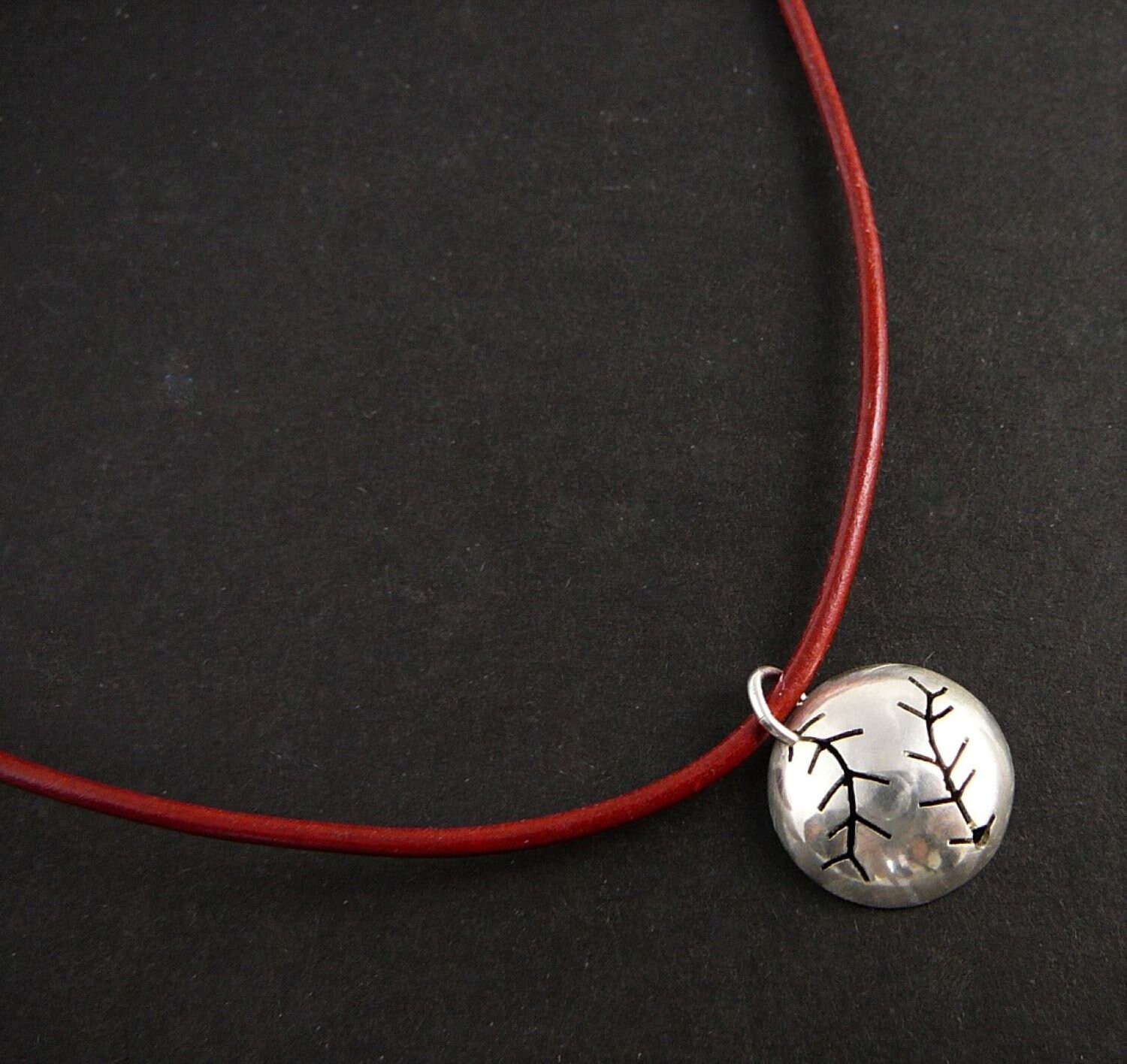 Baseball Schmuck Sterling Silber Anhänger Baseball Schmuck Sterling Silber Anhänger von CatherineGeyerDesign