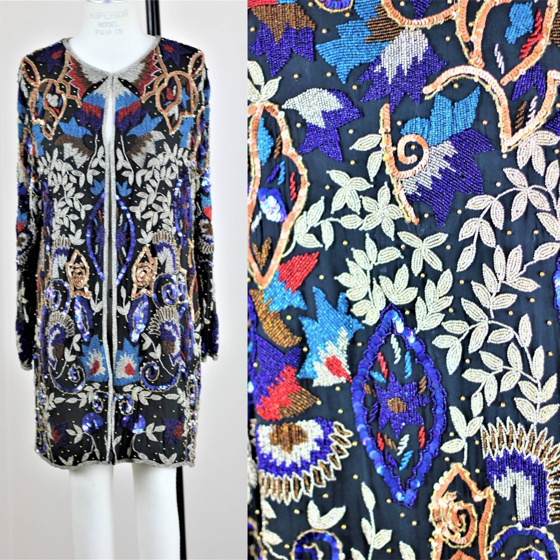 Sz S // Lange Perlenjacke Pailletten Verziert Duster-stil Sz S // Lange Perlenjacke Pailletten Verziert Duster-stil von CatherineSimmsVtg