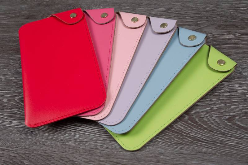 Brillenetui Aus Echtleder Tuscana Print, Druckknopfverschluss von CathianLeatherGoods