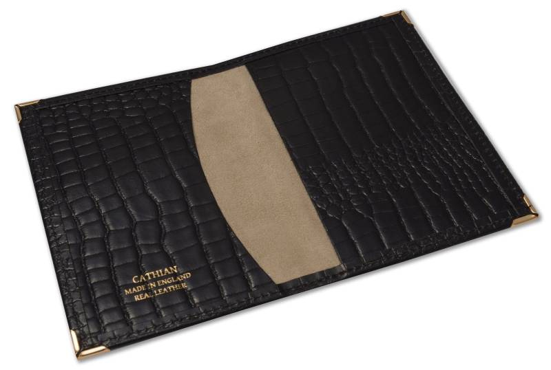 Kroko Genarbte Leder Passhülle Handgemachte Reisebrieftasche von CathianLeatherGoods