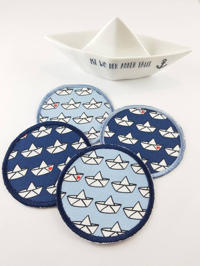 1 Papierboot Flicken Knieflicken Applikation Bügelbild von CathisStickstuebchen