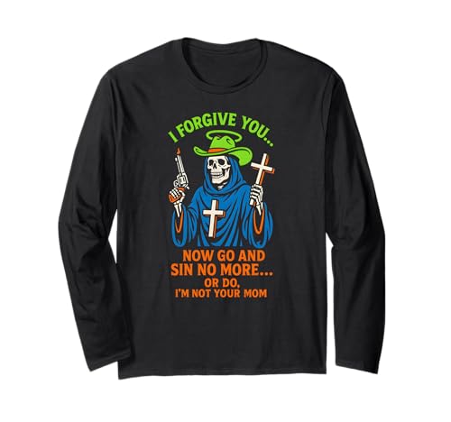 Christian Humor Sin No More Or Do Fun Damen Religiös Langarmshirt Christian Humor Sin No More Or Do Fun Damen Religiös Langarmshirt von Catholic Holy Humor Christian Spiritual Clothing