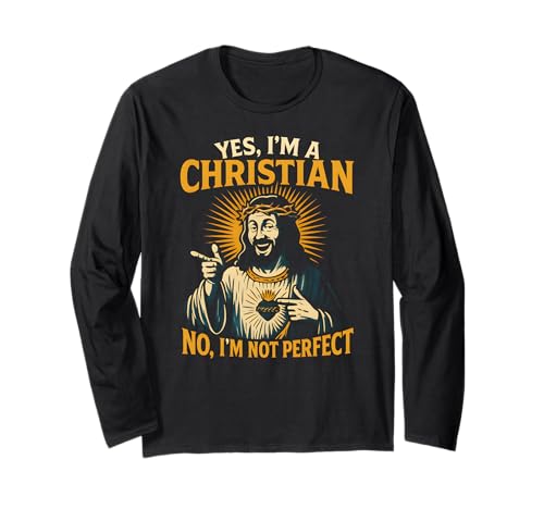 Christlicher Humor Not Perfect Cool Herren Religiöser Glaube Langarmshirt Christlicher Humor Not Perfect Cool Herren Religiöser Glaube Langarmshirt von Catholic Holy Humor Christian Spiritual Clothing