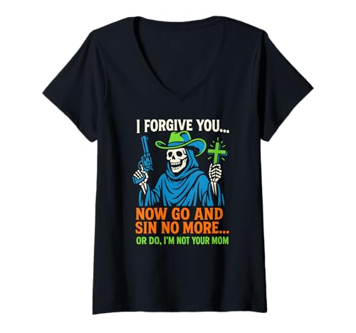 Damen Christian Humor Sin No More Or Do Fun Damen Religiös T-Shirt mit V-Ausschnitt Damen Christian Humor Sin No More Or Do Fun Damen Religiös T-Shirt mit V-Ausschnitt von Catholic Holy Humor Christian Spiritual Clothing
