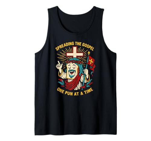 Jesus Wortspiele, die das Evangelium verbreiten, Cooler christlicher Glaube für Männer Tank Top Jesus Wortspiele, die das Evangelium verbreiten, Cooler christlicher Glaube für Männer Tank Top von Catholic Holy Humor Christian Spiritual Clothing